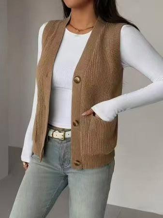 Women's Buttoned Cardigan - Loose and Comfortable