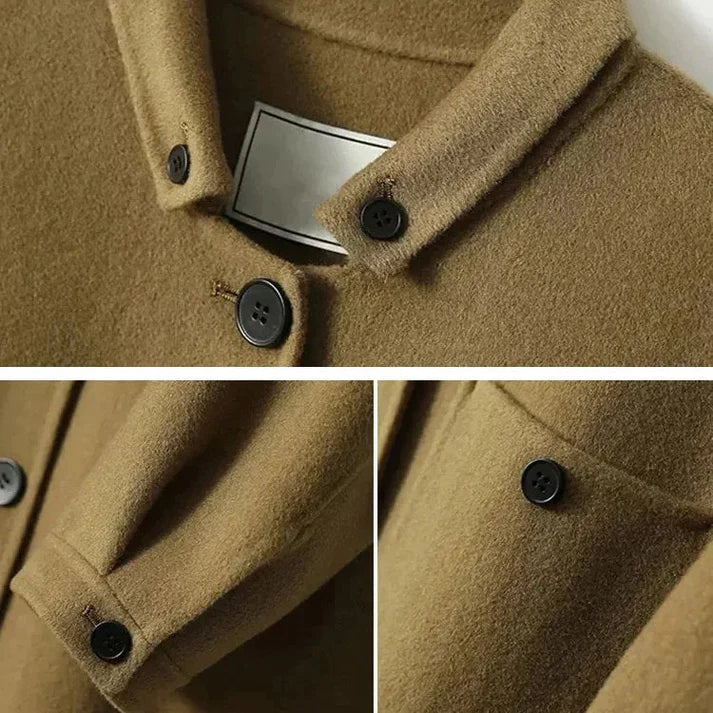 Women's Button-Front Long Jacket with Pockets