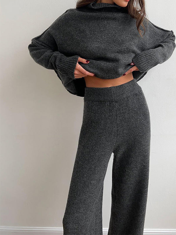 Sharon Trendy Loose Sweater and Pants Two-Piece Set - Elena Harper