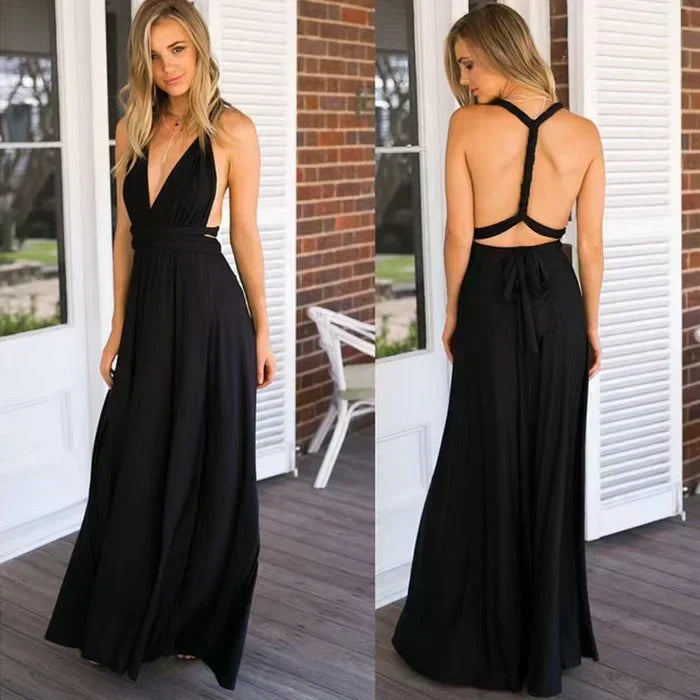 Isolene - Elegant Backless Maxi Dress