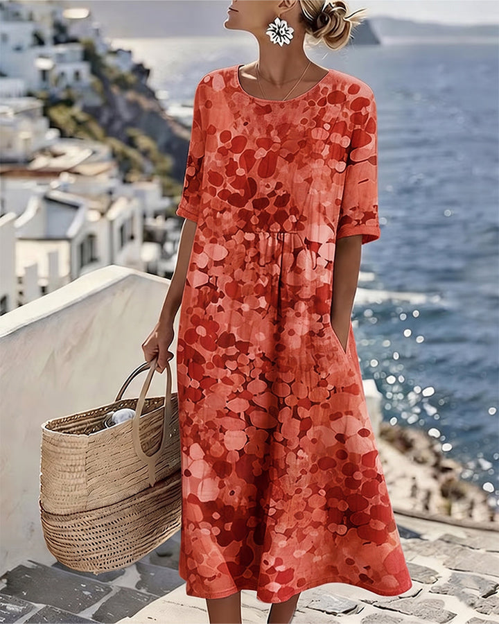 Women's Airy Floral Print Midi Dress