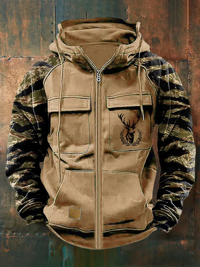 LAURENT MONACO | CLEAN ZIP HOODIE WITH MULTI-POCKETS FOR MEN