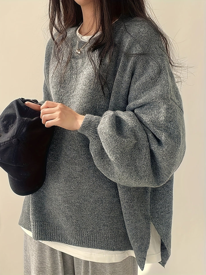 Rachel Relaxed Drop-Shoulder Sweater, view 5 - Elena Harper