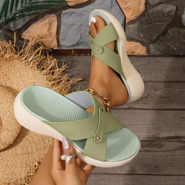 Quessia Lightweight Summer Sandals with Wedge Heel, view 2 - Elena Harper