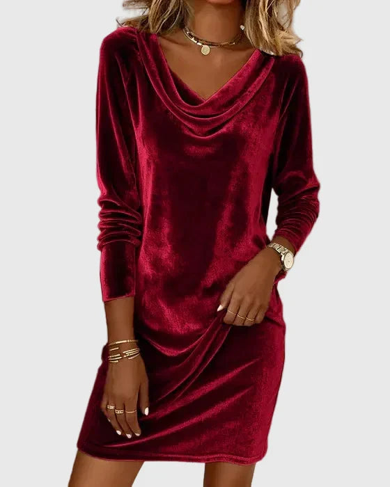 Frosina Long Cut Velvet Dress - Elena Harper