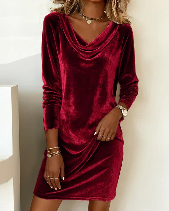 Frosina Loose Cut Velvet Dress - Elena Harper