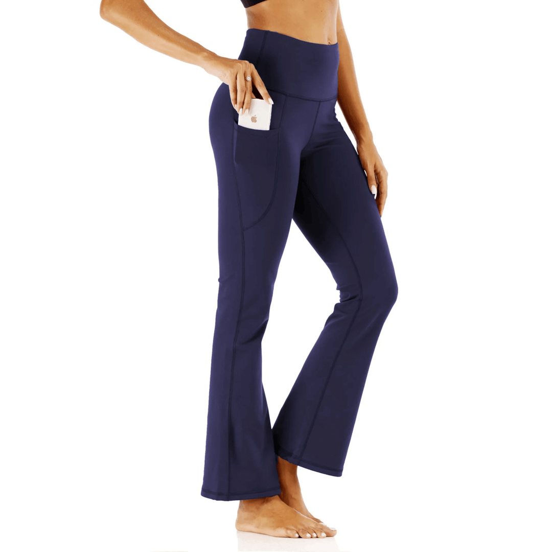 Soft Stretch High-Waisted Flared Trousers