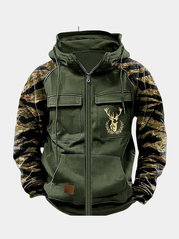 LAURENT MONACO | CLEAN ZIP HOODIE WITH MULTI-POCKETS FOR MEN