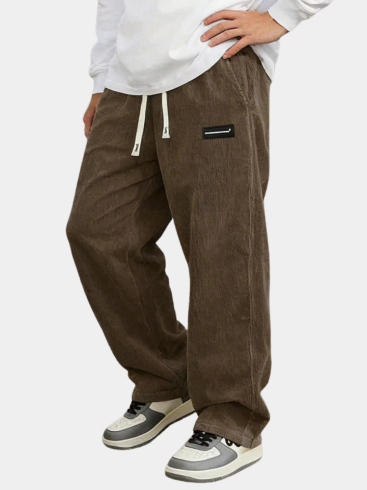 LAURENT MONACO | MEN'S ELASTIC WAIST CORDUROY PANTS