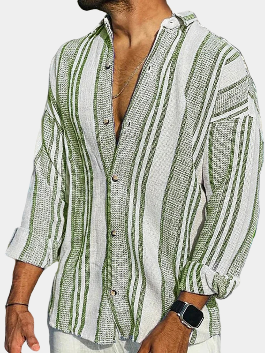 LAURENT MONACO | STRIPED LINEN SHIRT FOR MEN