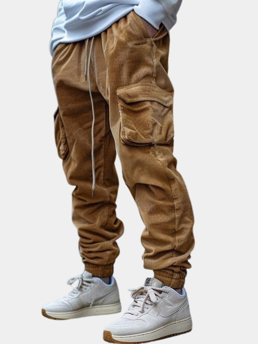 LAURENT MONACO | CORDUROY PANTS WITH DRAWSTRING FOR MEN