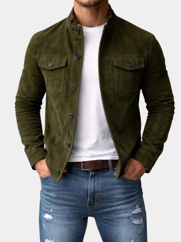 LAURENT MONACO | BUTTONED SUEDE JACKET FOR MEN