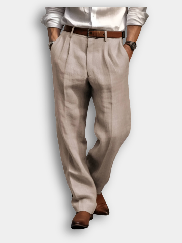 LAURENT MONACO | PLEATED LINEN PANTS FOR MEN