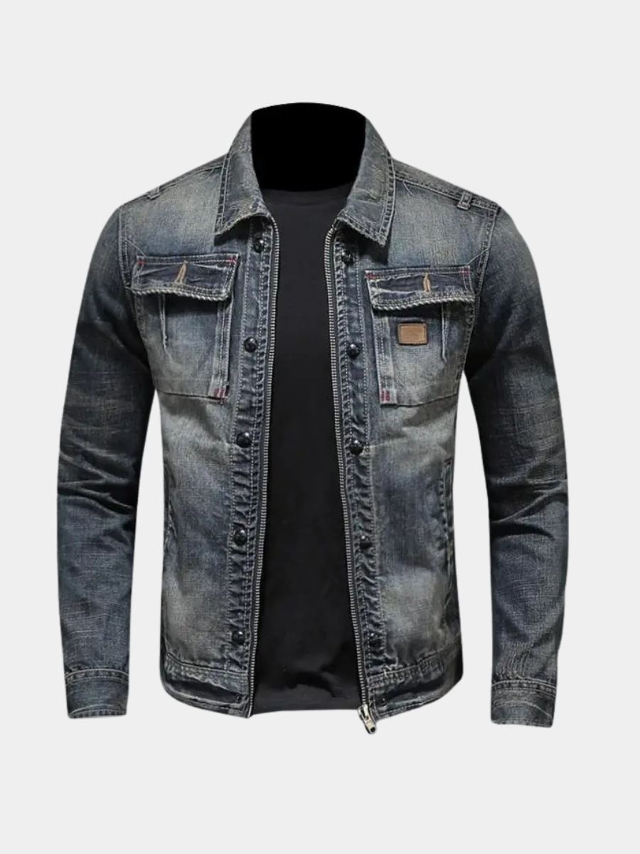 LAURENT MONACO | ZIPPERED DENIM JACKET FOR MEN