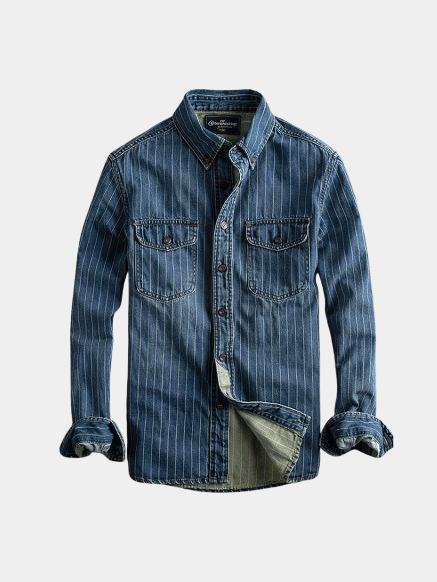 Striped Long Sleeve Shirt for Men - Elena Harper