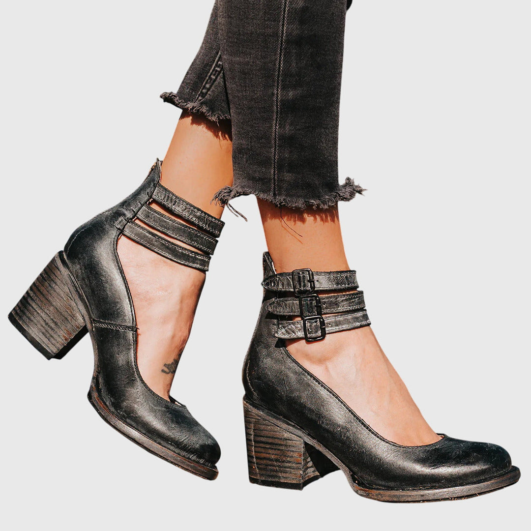 Nina - Women's Elegant Block Heel Pumps with Comfort Padding
