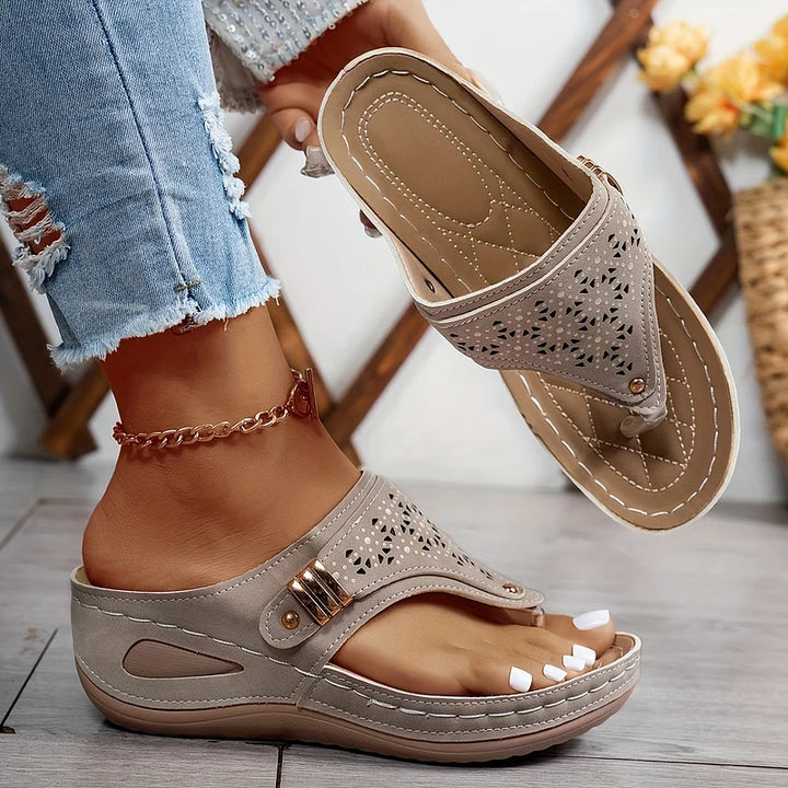 Anazza Comfortable Everyday Sandals with Wedge Heel, view 4 - Elena Harper
