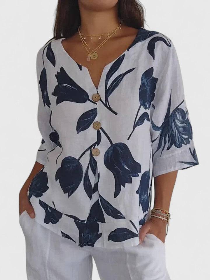 Laura™  |  Comfortable V-neck Blouse