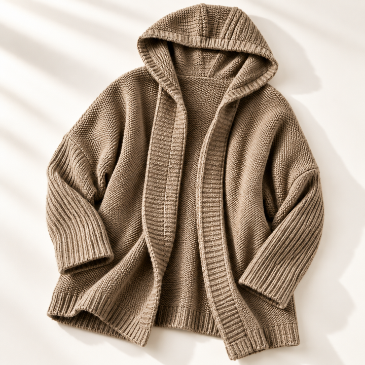 Women's Hooded Chunky Knit Longline Cardigan