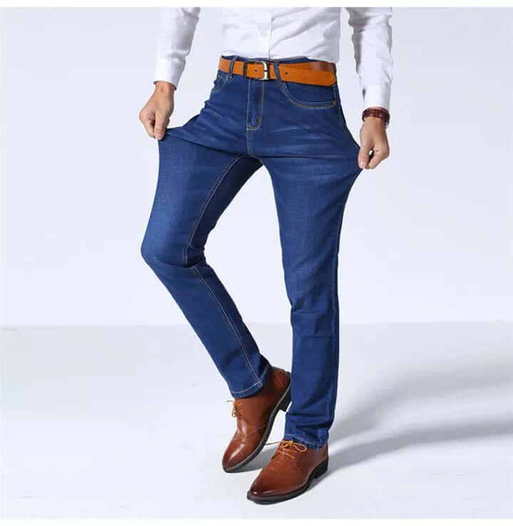 Men's Straight Leg Jeans Durable Denim, view 2 - Elena Harper