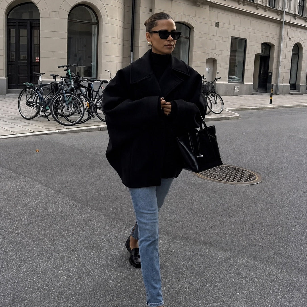 Elena Oversized Double-Breasted Coat, view 10 - Elena Harper