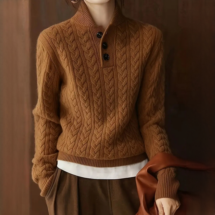 Agnes Elegant and Comfortable Turtleneck Sweater, view 3 - Elena Harper