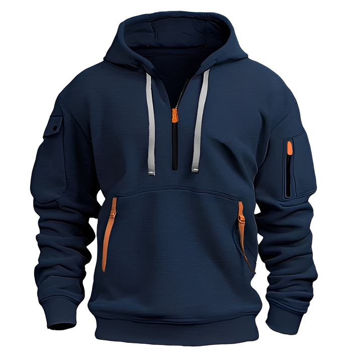 Burton Comfortable Hoodie with Half Zip, view 8 - Elena Harper