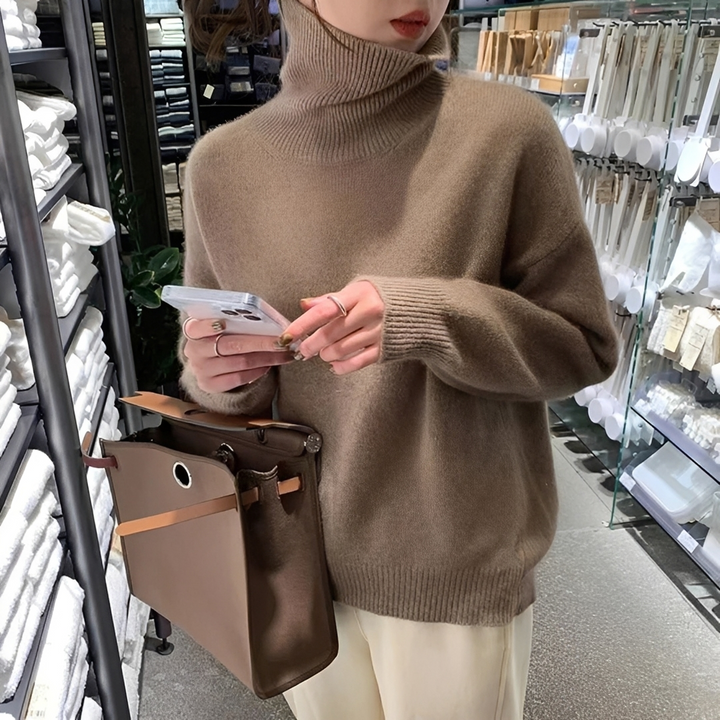 Adiene Elegant and Comfortable Turtleneck Sweater, view 5 - Elena Harper