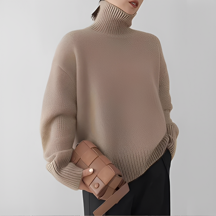 Adiene Elegant and Comfortable Turtleneck Sweater, view 4 - Elena Harper