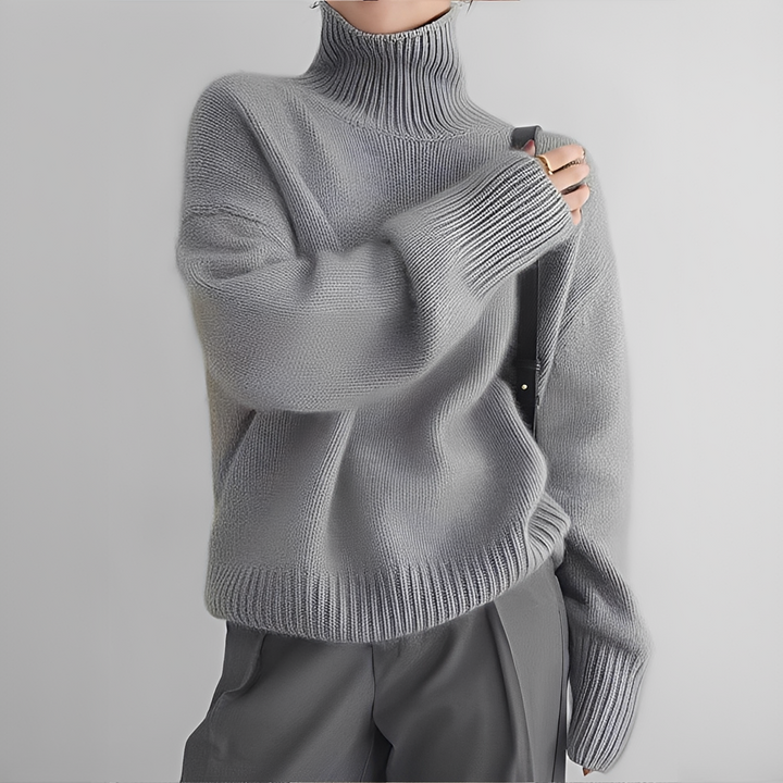 Adiene Elegant and Comfortable Turtleneck Sweater, view 3 - Elena Harper