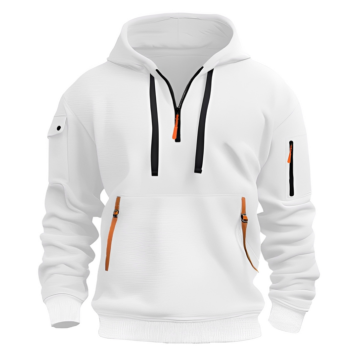Burton Comfortable Hoodie with Half Zip, view 4 - Elena Harper