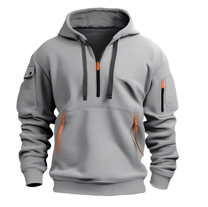 Burton Comfortable Hoodie with Half Zip, view 5 - Elena Harper