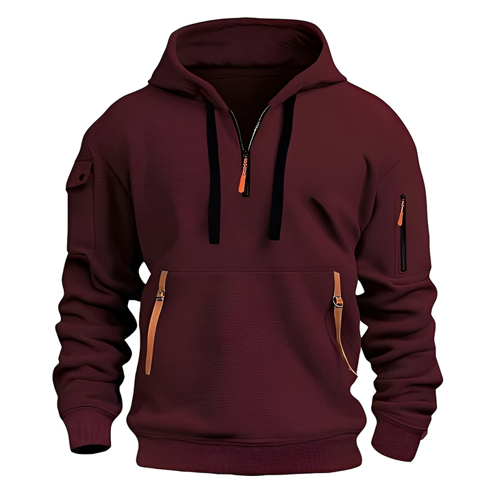 Burton Comfortable Hoodie with Half Zip, view 9 - Elena Harper