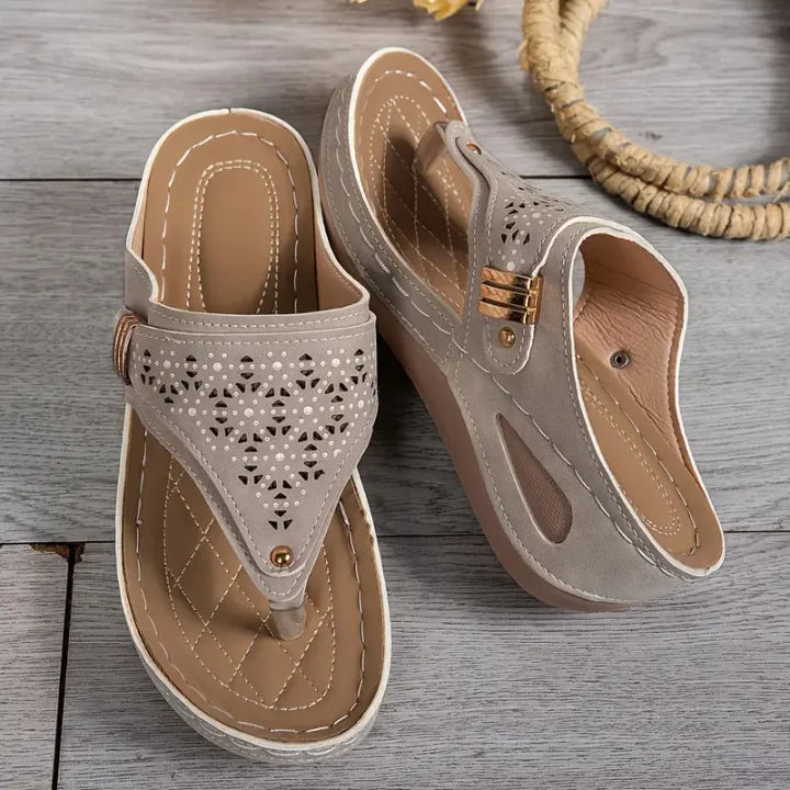 Anazza Comfortable Everyday Sandals with Wedge Heel, view 8 - Elena Harper