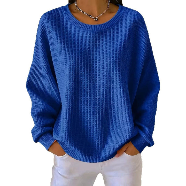 Women's Waffle Patchwork Sweatshirt - Soft and Casual