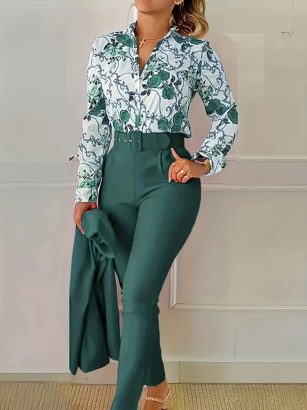 Susanna Elegant Floral Two-Piece Set - Elena Harper
