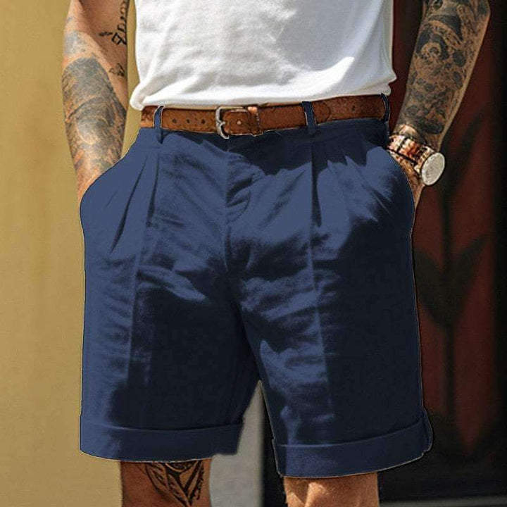 Men's Pleated Shorts, view 3 - Elena Harper