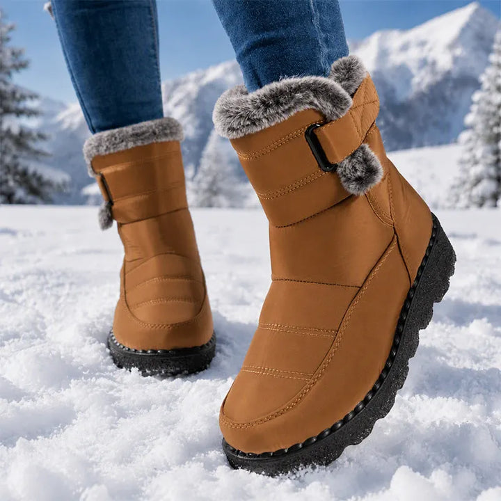 Adina Plush Trim Winter Ankle Boots - Elena Harper