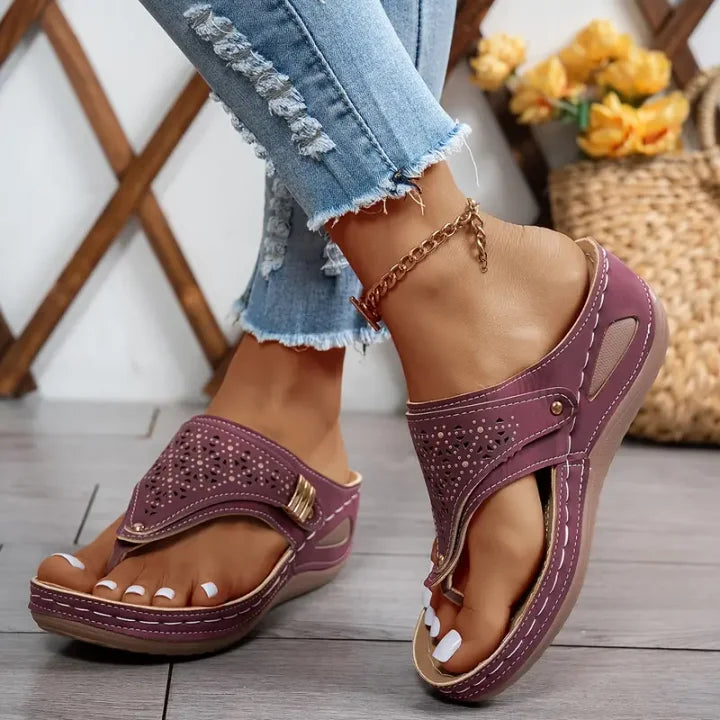 Anazza Comfortable Everyday Sandals with Wedge Heel - Elena Harper