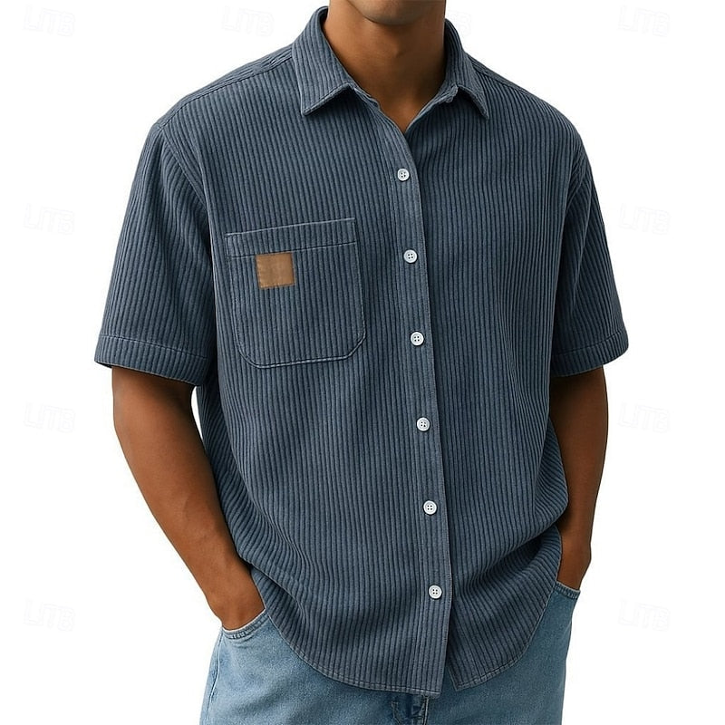 Declan Textured Short Sleeve Shirt, view 6 - Elena Harper