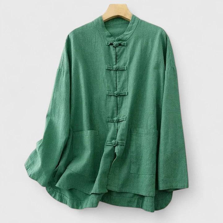 Cassiopeia™ comfortable shirt by Emma & Rose Cape Town, featuring soft fabric and stylish fit, shown on a model.