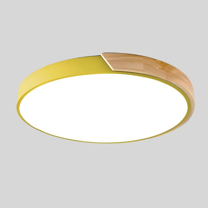Nordic Macaron Round Wooden Ceiling Lamp