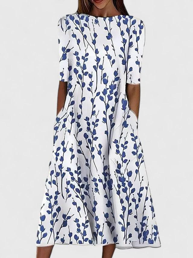 Elegant Cianne™ midi dress by Emma & Rose Cape Town, showcasing a stylish, flowing design with a fitted waist and soft fabric.