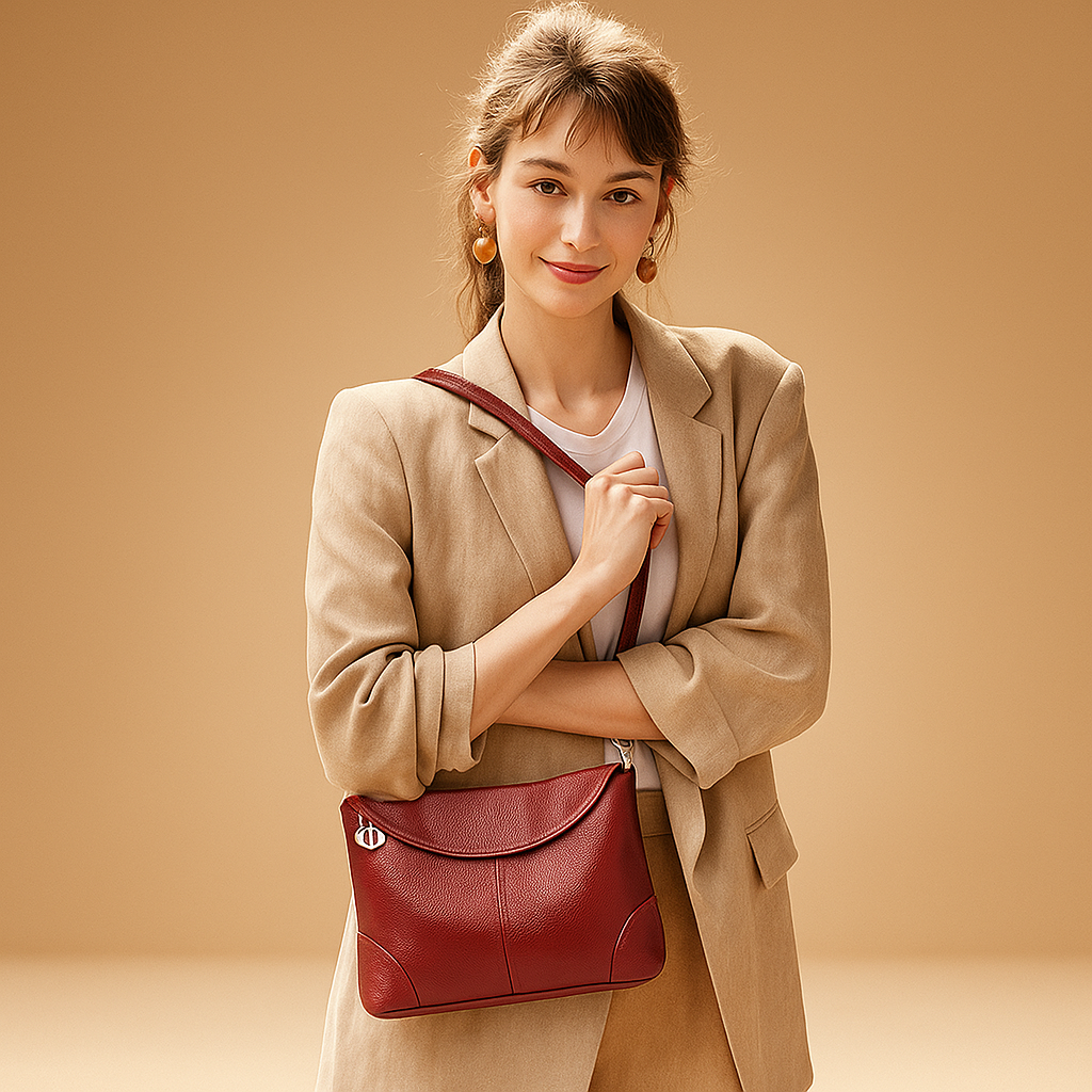 Anti-theft vegan leather crossbody bag for women Amelia - Elena Harper