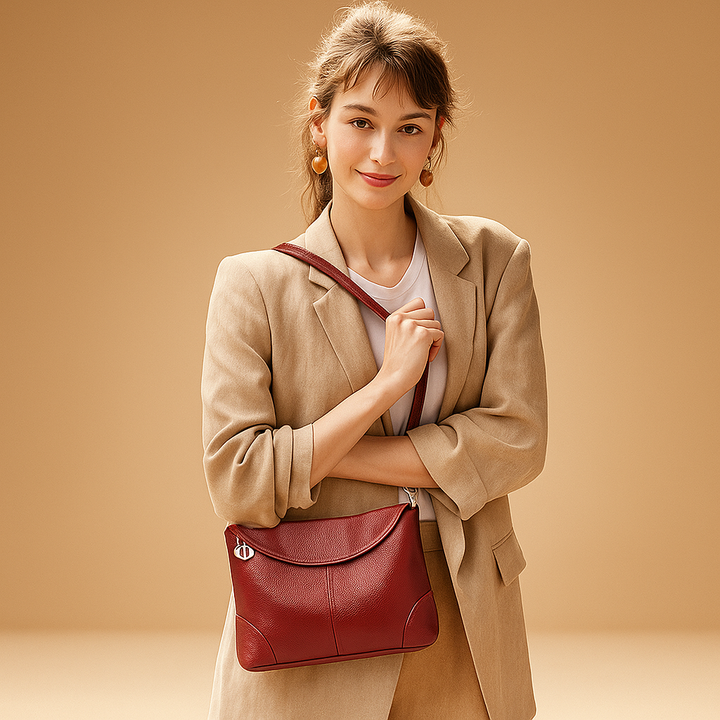 Anti-theft vegan leather crossbody bag for women Amelia - Elena Harper