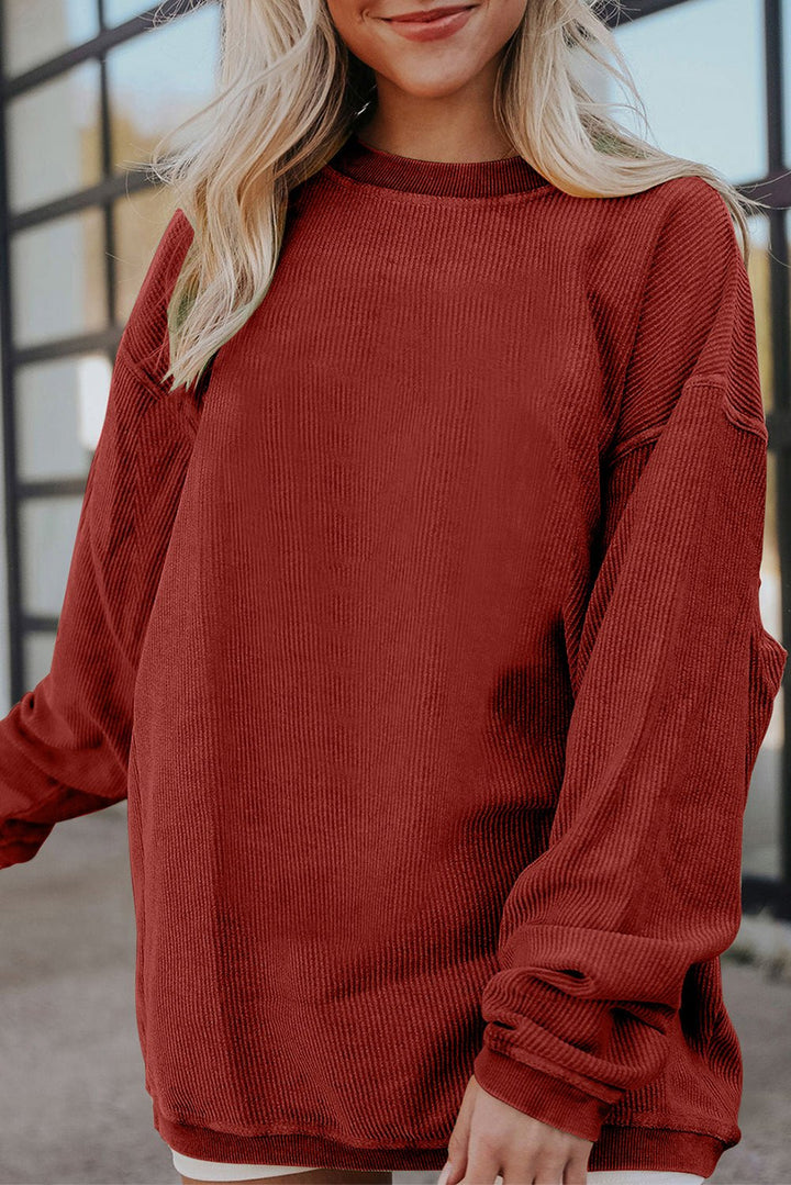 Emma & Rose ribbed knit oversized sweatshirt — women's knitwear