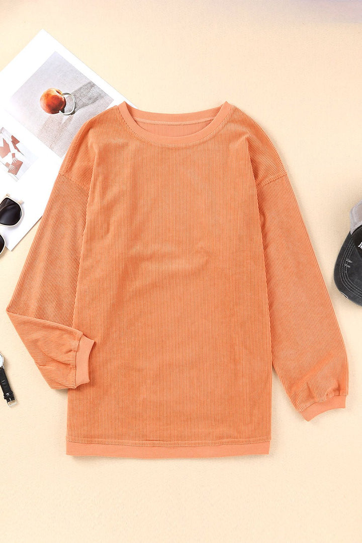 Emma & Rose ribbed knit oversized sweatshirt — women's knitwear