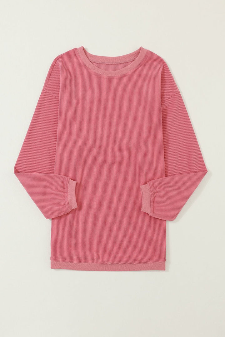 Emma & Rose ribbed knit oversized sweatshirt — women's knitwear