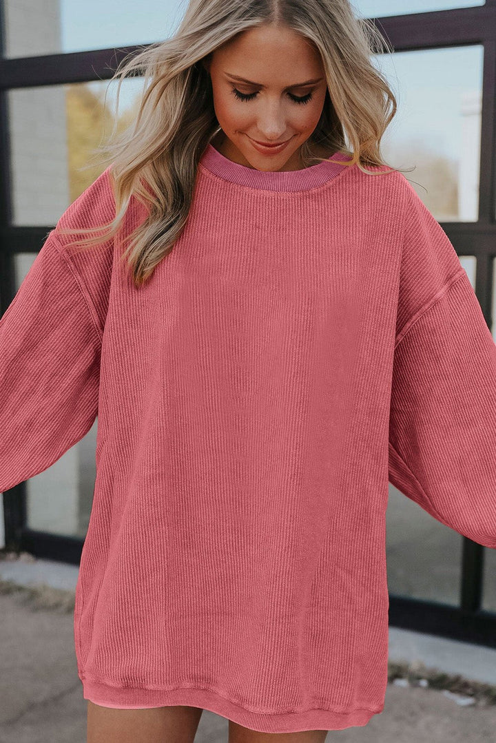 Emma & Rose ribbed knit oversized sweatshirt — women's knitwear