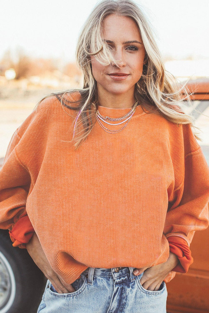 Emma & Rose ribbed knit oversized sweatshirt — women's knitwear
